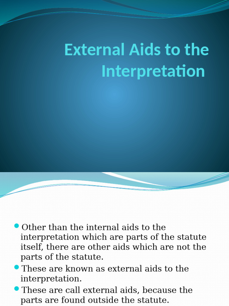 External Aids to the Intepretation | PDF | Statutory Interpretation ...