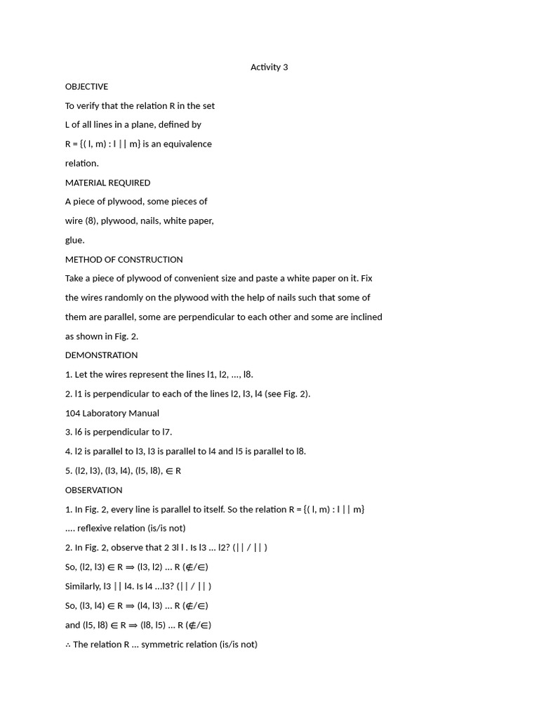 Verify Equivalence Relation in Geometry | PDF