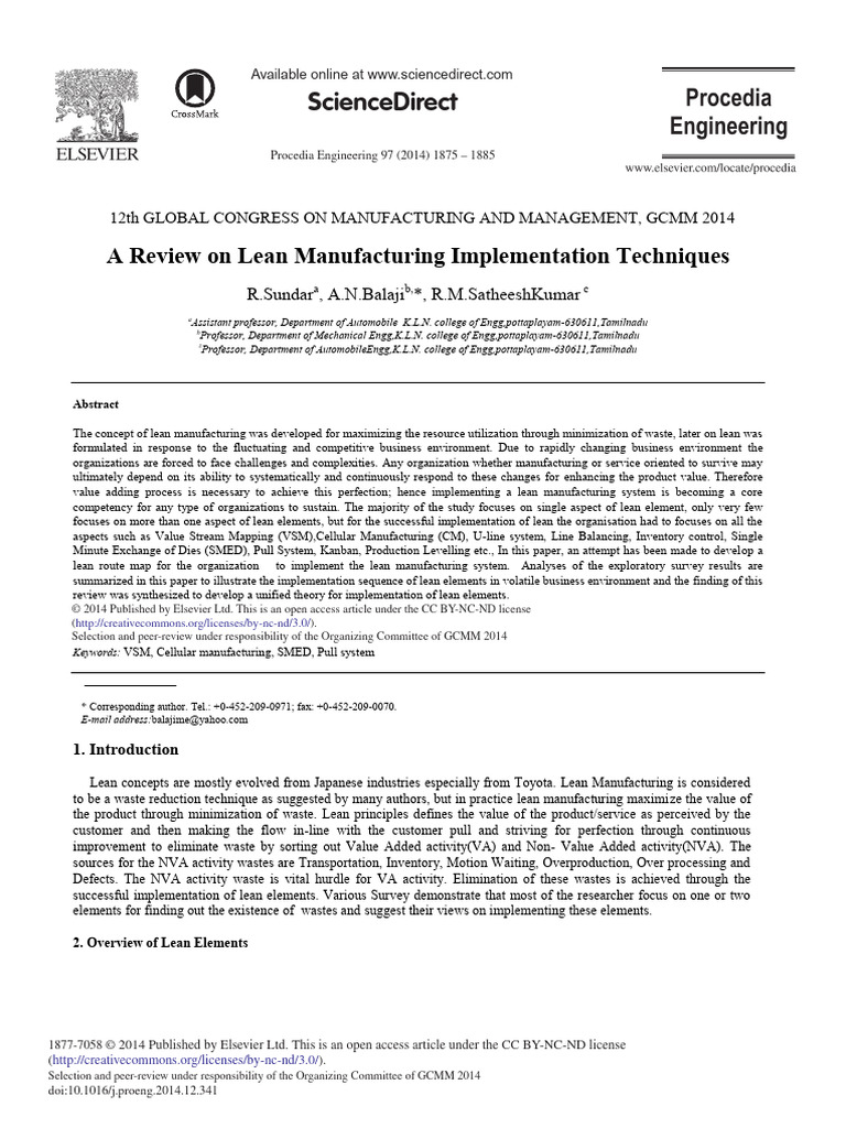 1-s2.0-S1877705814034092-main | PDF | Lean Manufacturing | Inventory