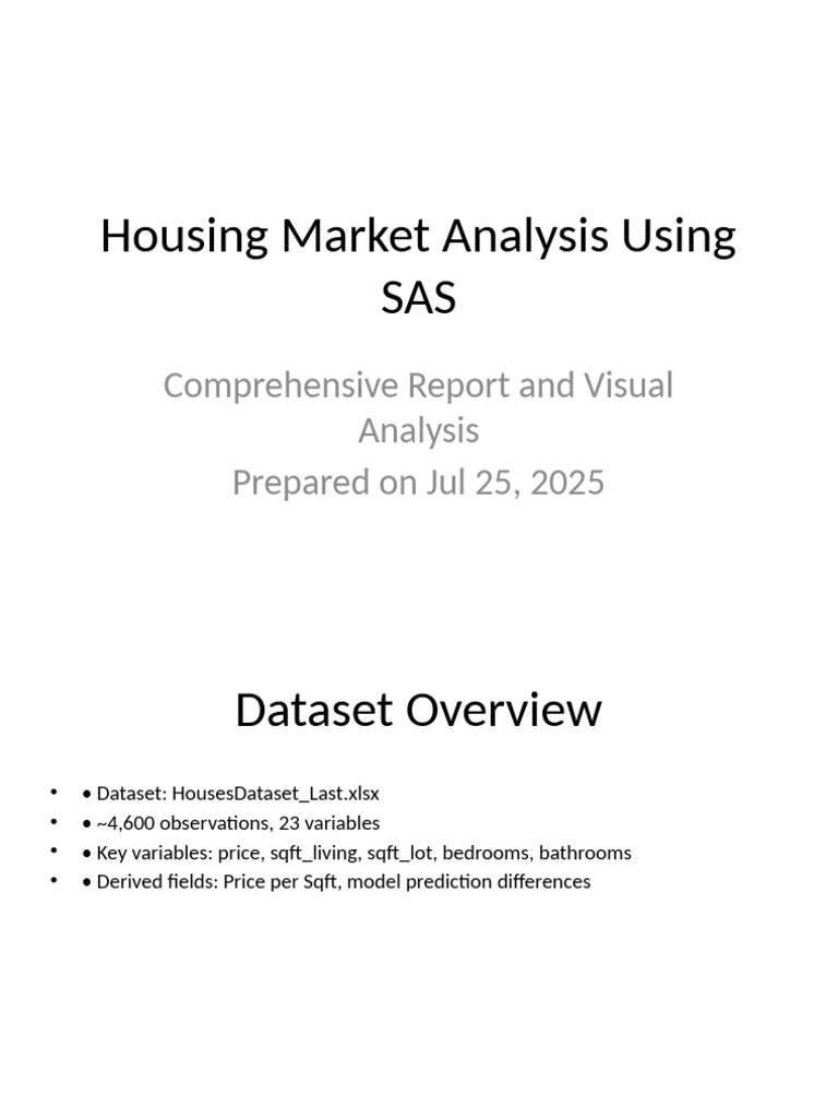 Housing Market Analysis with SAS Insights | PDF | Sas (Software ...