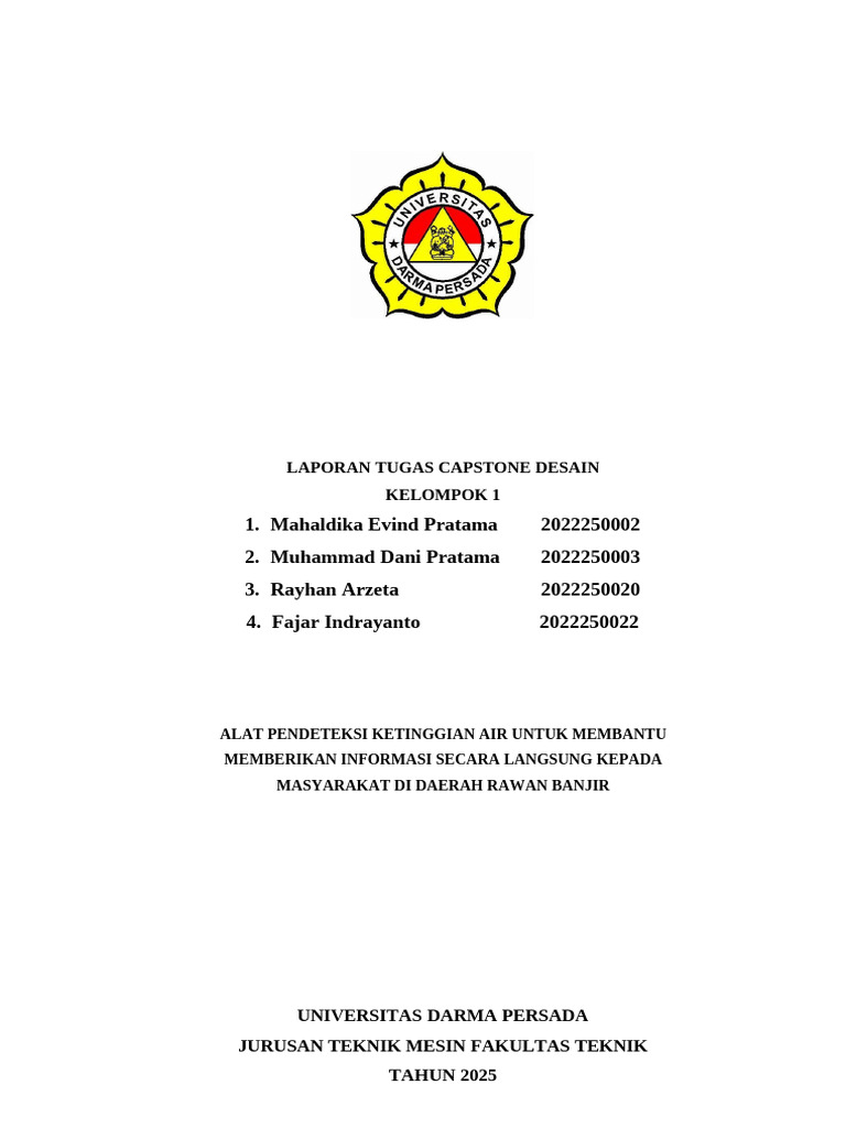 Format Laporan Awal Tugas UTS Capstone Desain | PDF