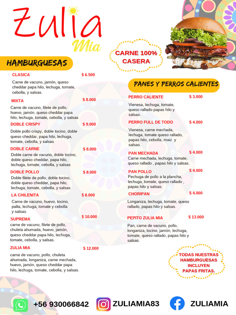 Hamburguesas y Comida Rápida en Zulia Mia | PDF | Pancho | Hamburguesas