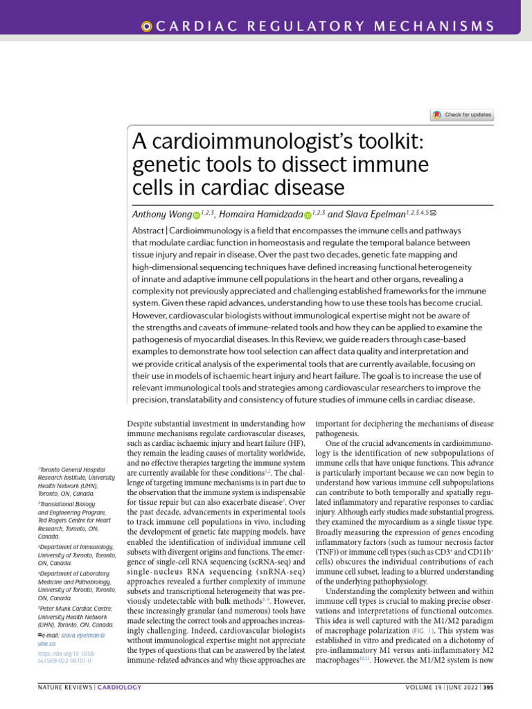 Cardioimmunology: Tools for Heart Disease | PDF | Macrophage | T Cell
