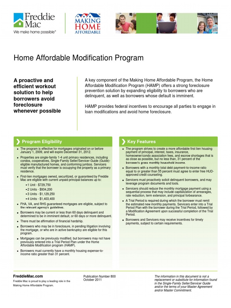 Loan Modification Program Info | PDF | Home Affordable Modification ...