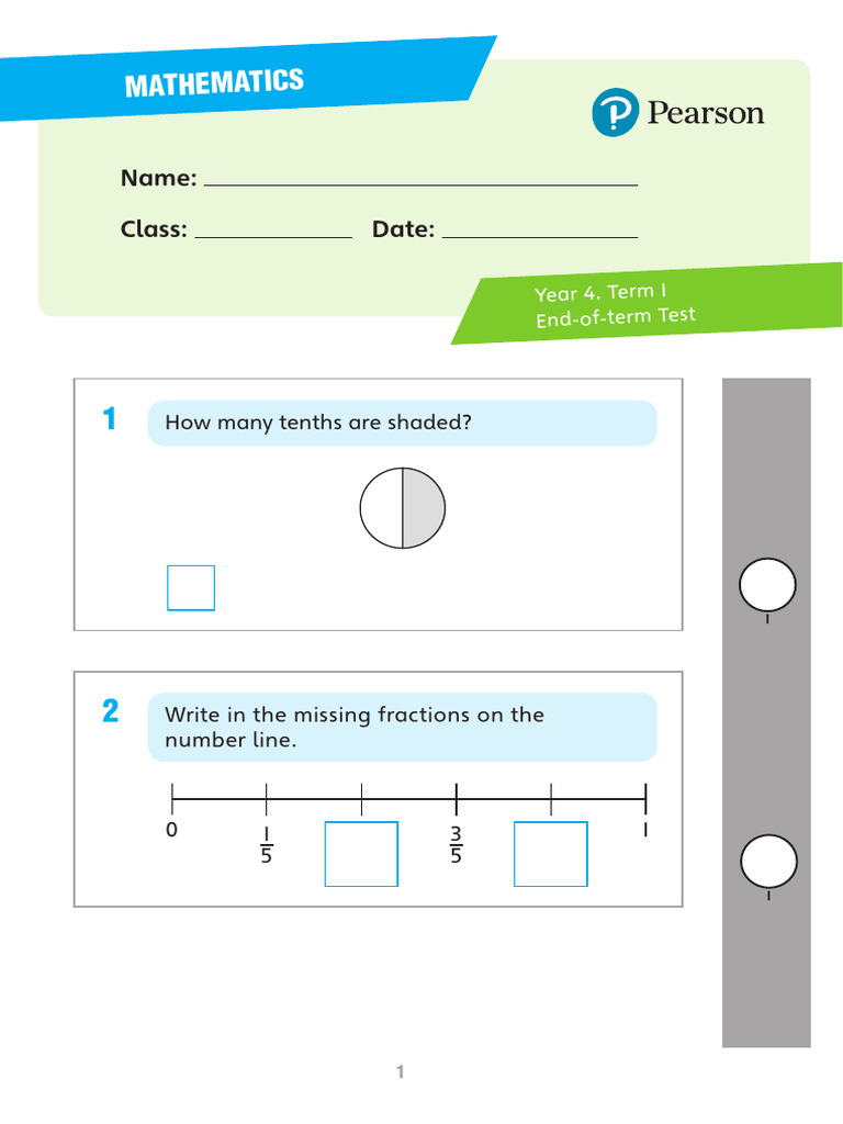 Year 4 Mathematics Test Review | PDF | Mathematics