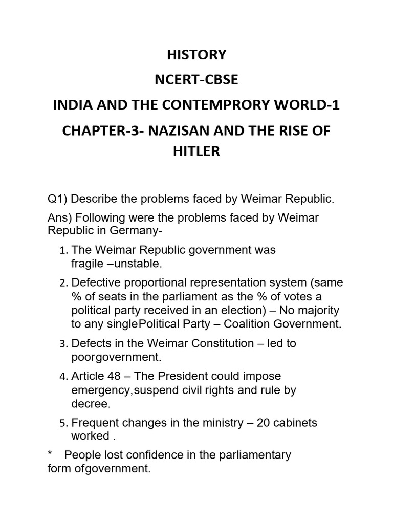 Rise of Hitler and Nazi Ideology | PDF | Weimar Republic | Nazism