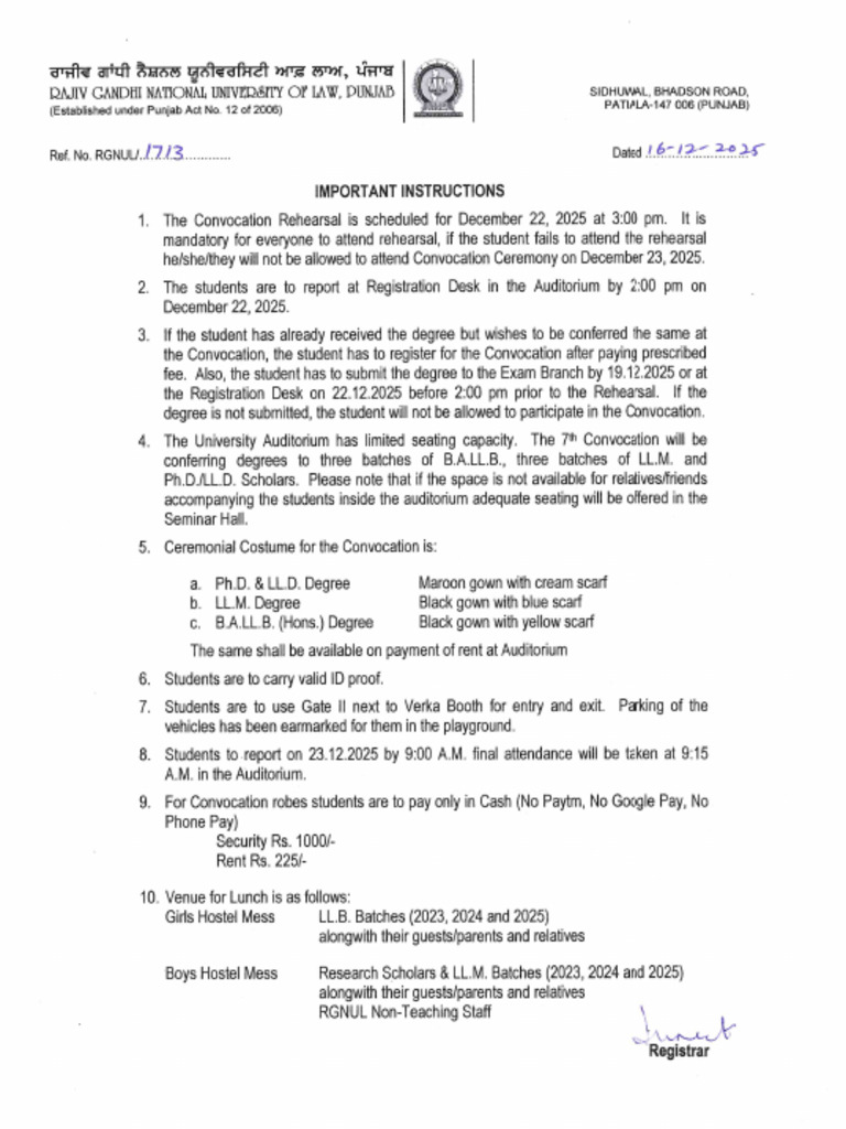 Convocation Instructions | PDF