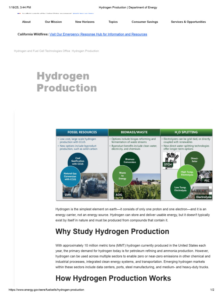 Hydrogen Production Pathways Explained | PDF | Hydrogen | Energy ...