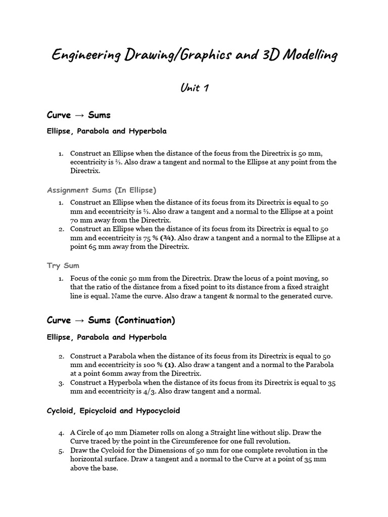 Engineering Drawing: Curves & Models | PDF | Classical Geometry | Euclid