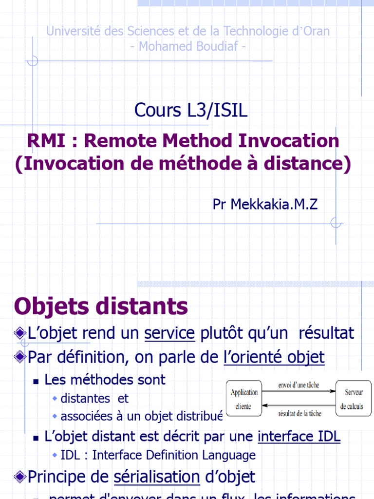 Introduction à RMI en Java : Guide Complet | PDF | Java (Langage de ...