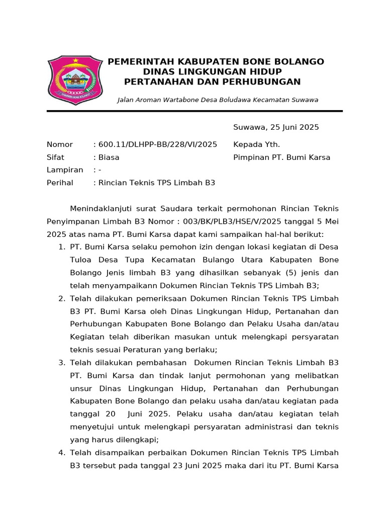 Rintek LB3 PT. Bumi Karsa | PDF