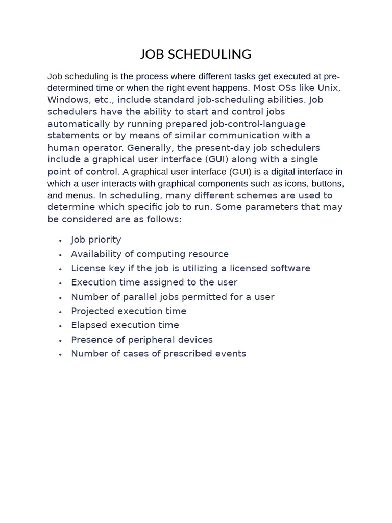 Job Scheduling | PDF