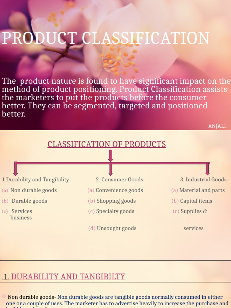 Product Classification for Marketing Strategies | PDF | Product ...