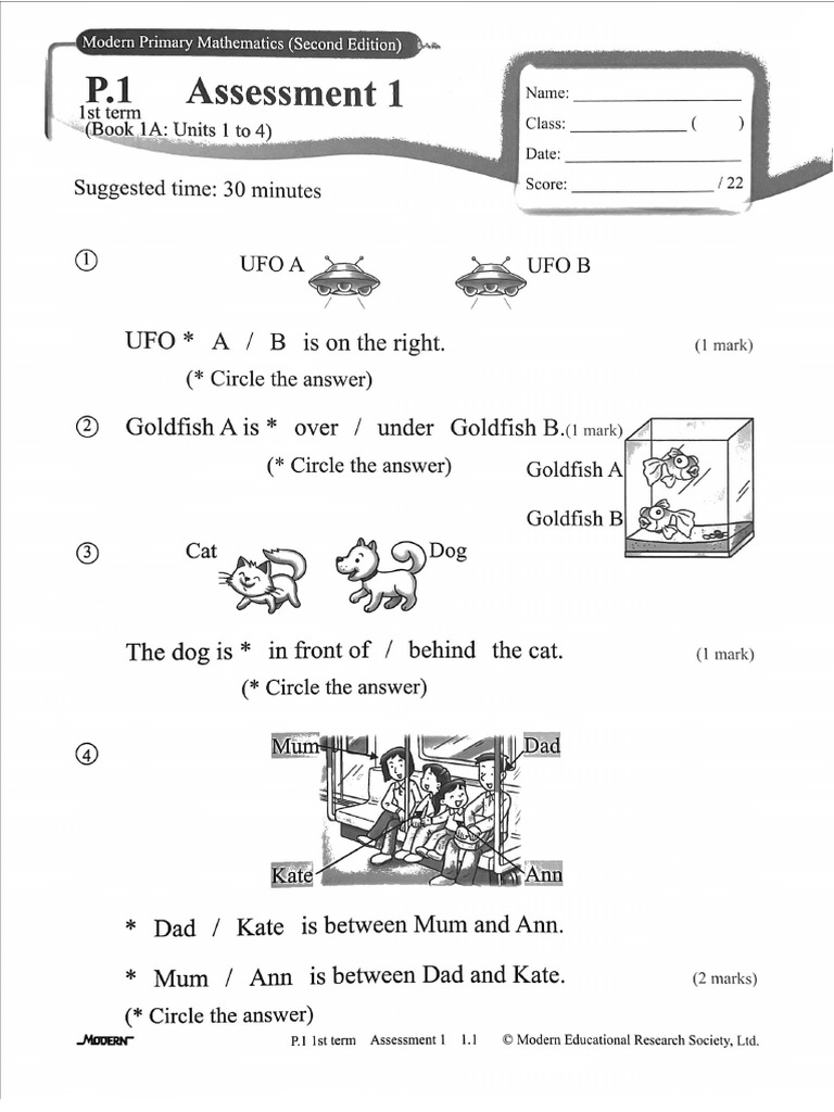 P1 Maths Ex 01 | PDF
