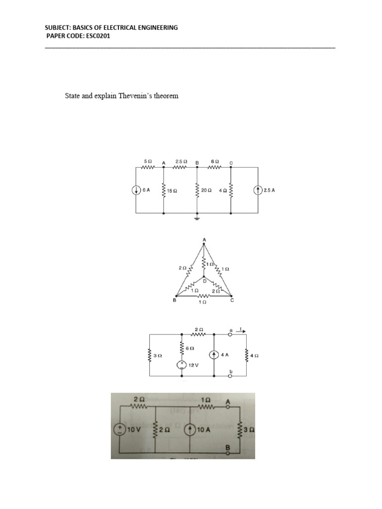 Electrical Engineering Basics Assignment | PDF