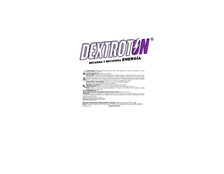 posologia DEXTROTON® - POLVO | PDF