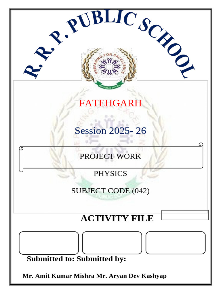 Physics Project Activity File 2025-26 | PDF