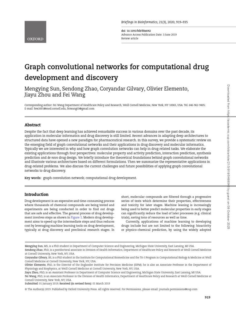 Graph Convolutional Networks in Drug Discovery | PDF | Quantitative ...