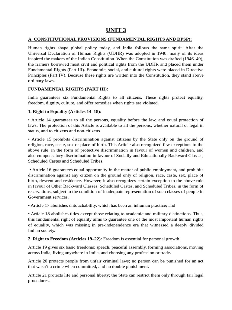 India’s Fundamental Rights Overview | PDF | Human Rights ...
