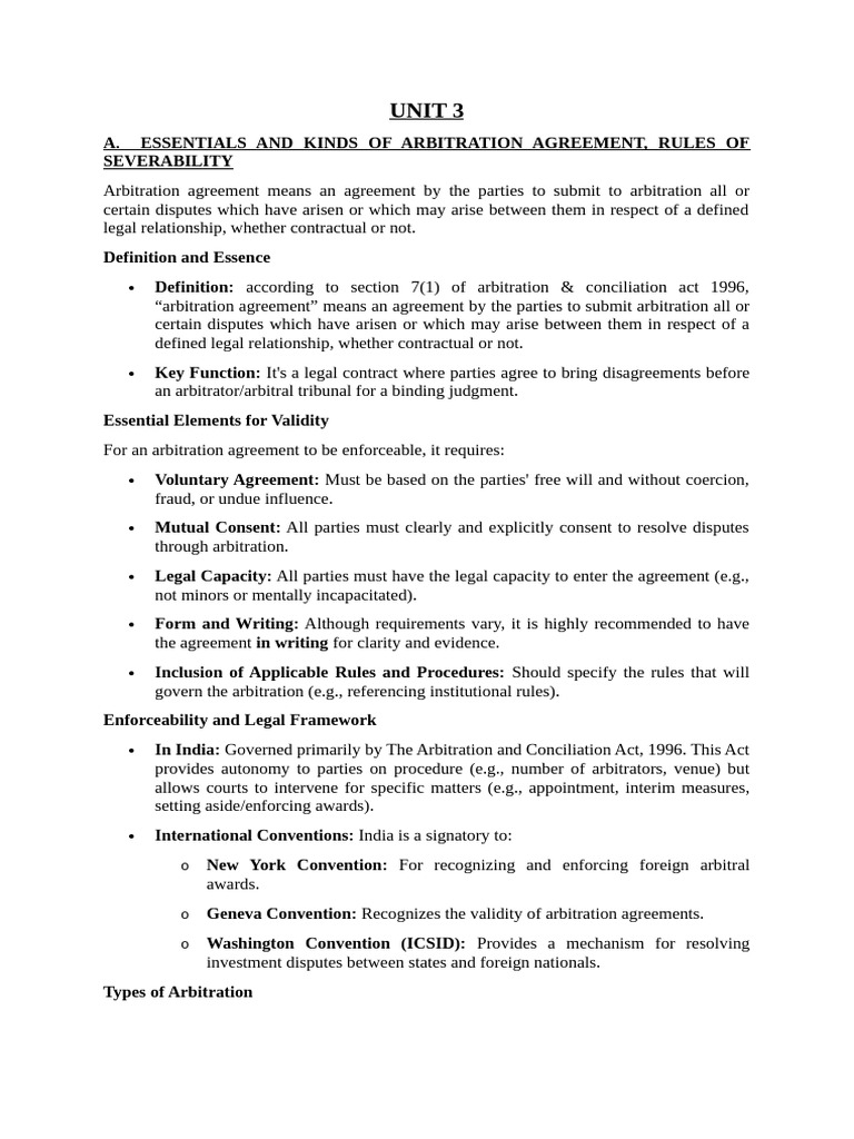 Essentials of Arbitration Agreements | PDF | Arbitration | Arbitral ...