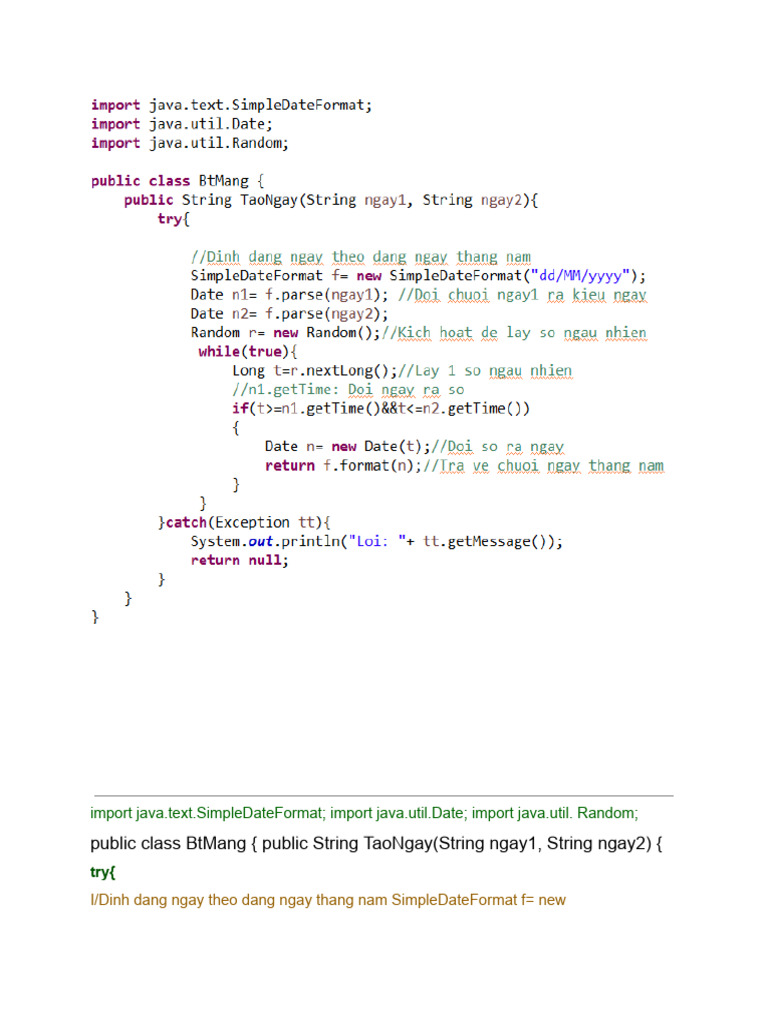 Public Class Btmang (Public String Taongay (String Ngay1, String Ngay2 ...