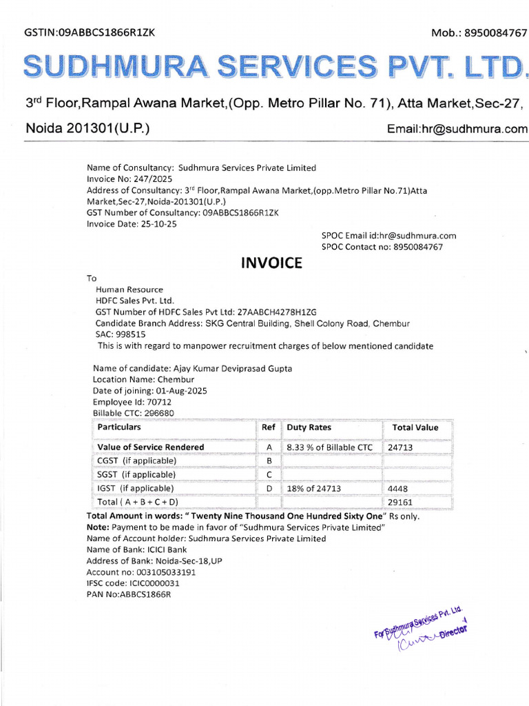 Ajay Kumar Deviprasad Gupta Invoice | PDF | Business Documents | Accounting