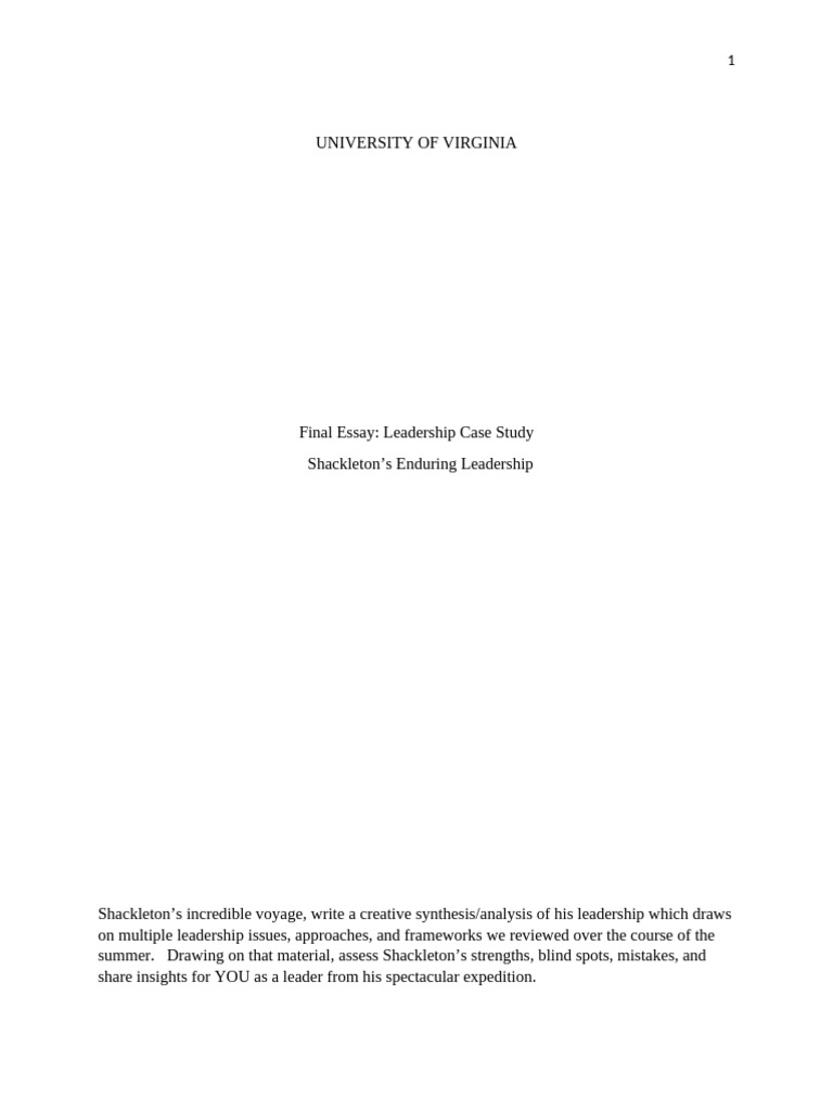 Final Essay Leadership Case Study^LJ Vladislav Akerman | PDF | Ernest ...