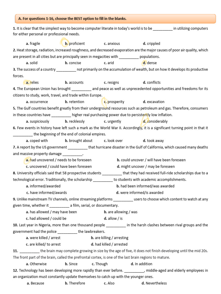Essential English Language Proficiency Test | PDF | Home Automation ...