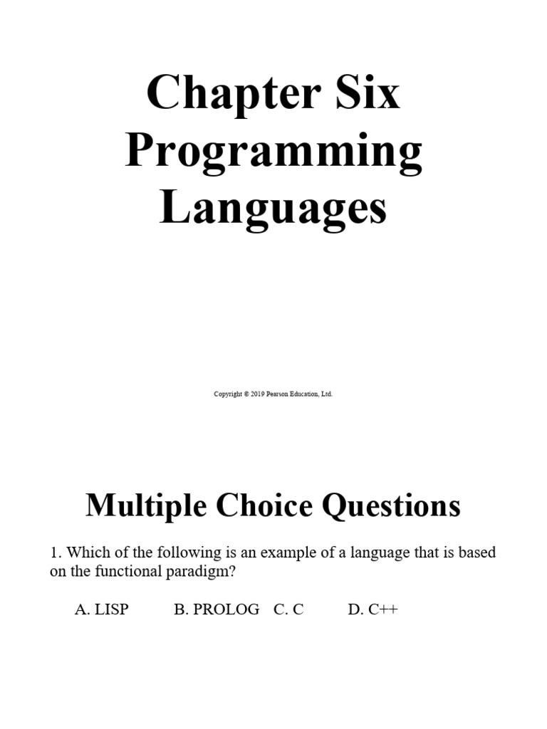 Programming Languages Quiz Questions | PDF | Programming Paradigms ...