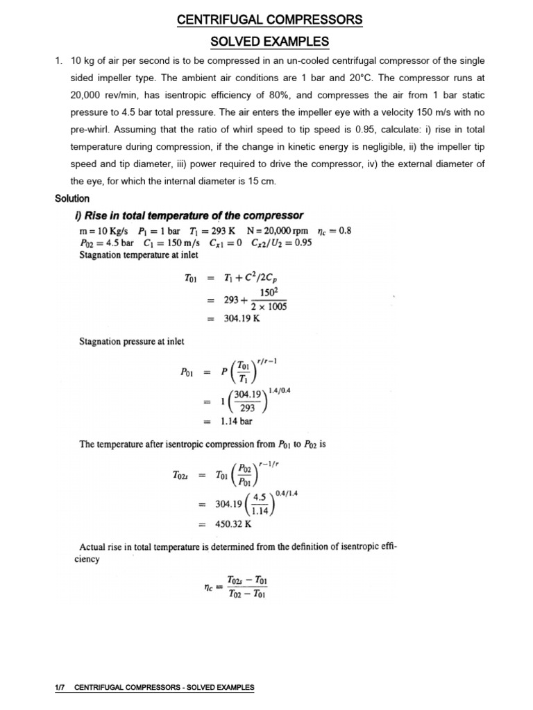 Centrifugal Compressor Calculations Guide | PDF | Gases | Turbomachinery