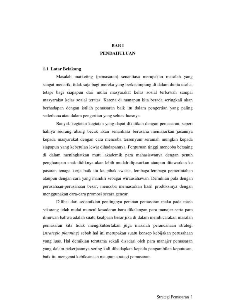 Makalah Strategi Pemasaran