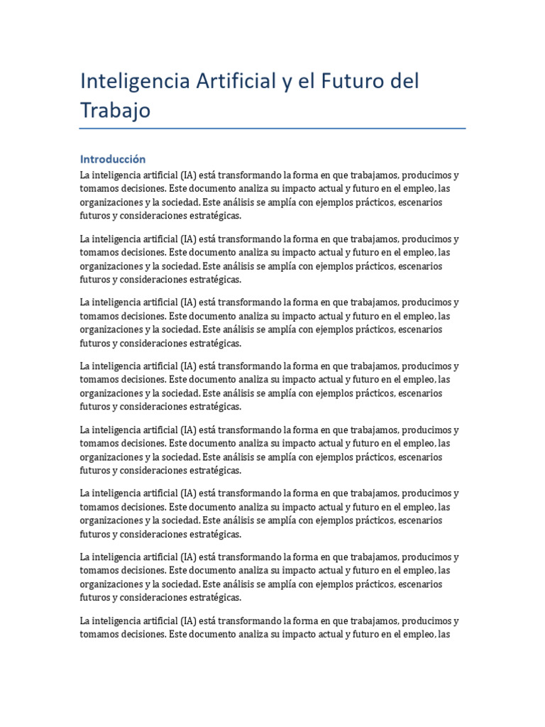 Inteligencia Artificial y Futuro Del Trabajo | PDF | Inteligencia ...