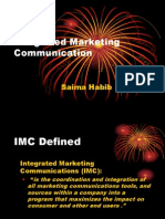 Integrated Marketing Communication: Saima Habib