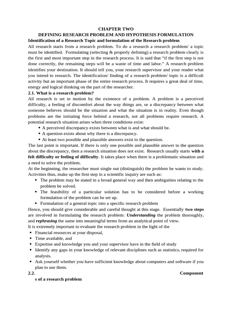 Research Problem and Hypothesis Guide | PDF | Hypothesis | Theory