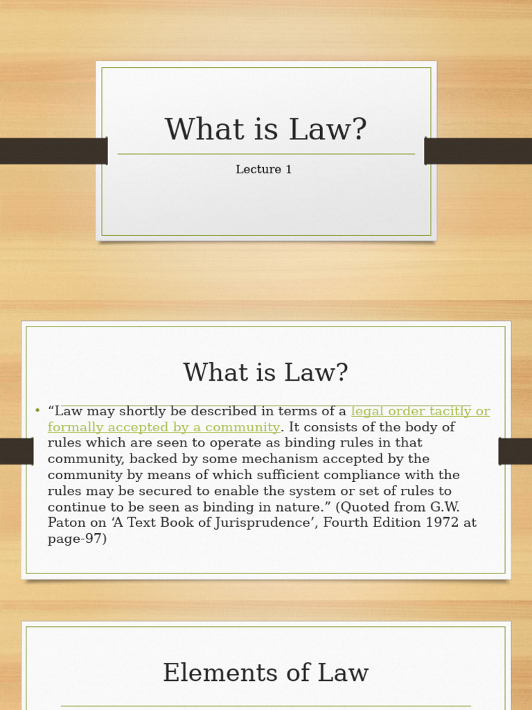Lecture 1 What Is Law | PDF | Administrative Law | Constitutional Law