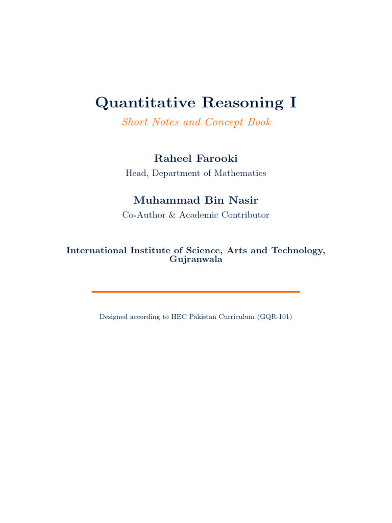 Quantitative Reasoning I | PDF | Numbers | Mathematics
