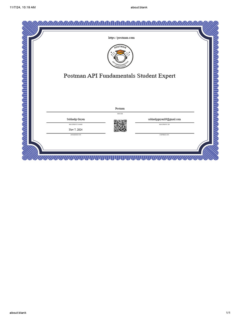 Postman API Fundamentals Certification | PDF