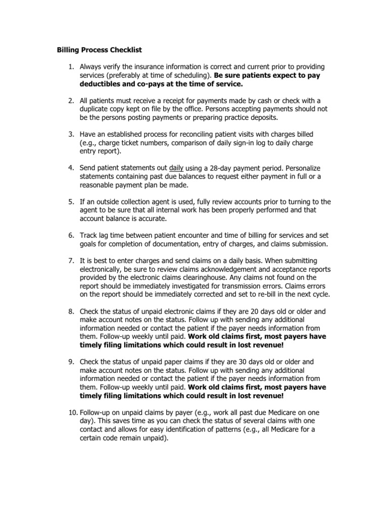 Medical Billing Process Overview | PDF | Payments | Cheque