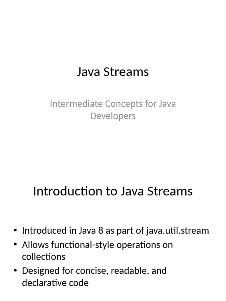 Java Streams Intermediate Presentation | PDF