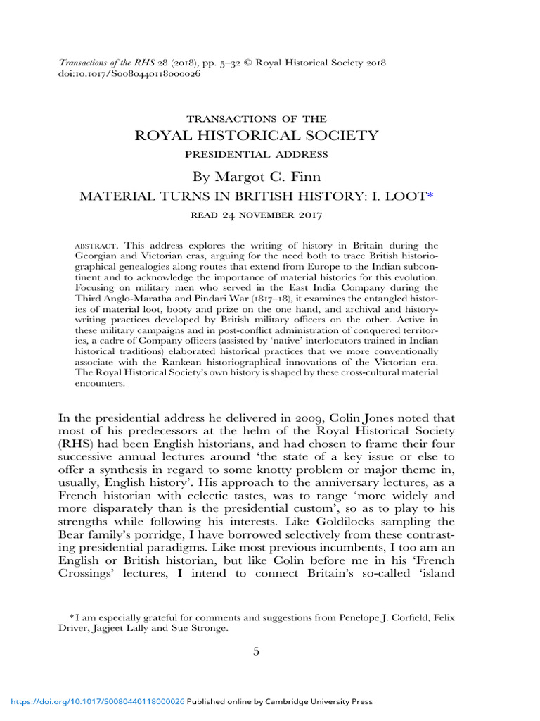 Material Turn in British History | PDF