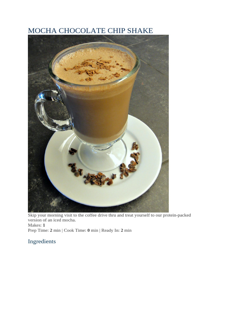 Protein-Packed Mocha Chocolate Shake | PDF