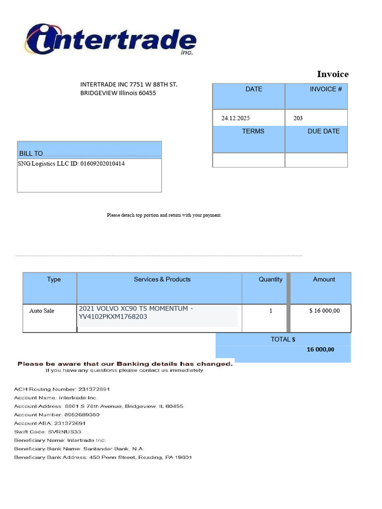 Invoice for 2021 Volvo XC90 Sale | PDF