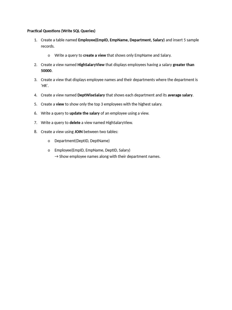 SQL Queries for Employee Management | PDF