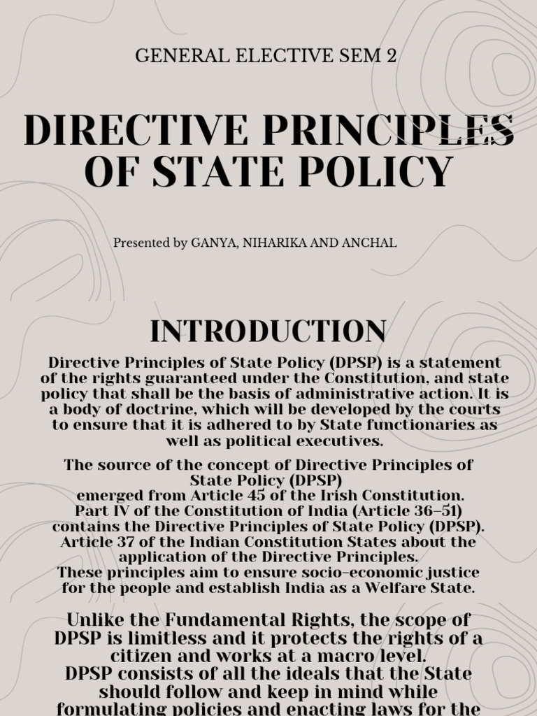 Understanding Directive Principles of State Policy | PDF | Justice ...