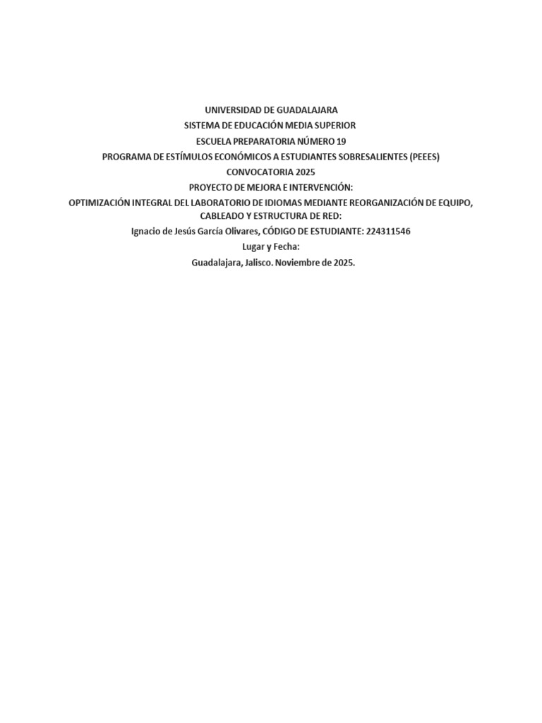 Optimización Laboratorio de Idiomas 2025 | PDF | Ingenieria Eléctrica ...