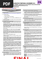 Download Cambridge Zone 4 Final November 2012 Timetable by Muhammad Bin Anis SN97327992 doc pdf