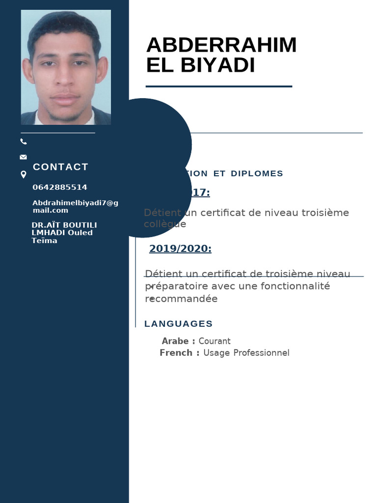 Profil d'Abderrahim El Biyadi | PDF