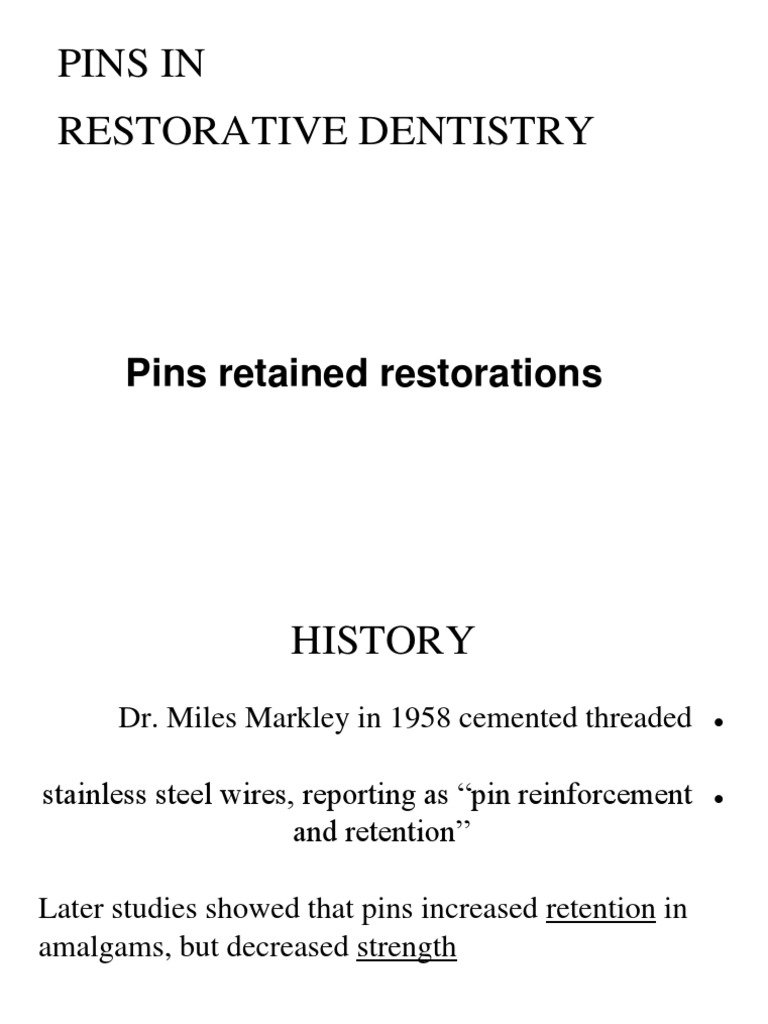 12 Pin Retained Restoration PDF Tooth Dentin