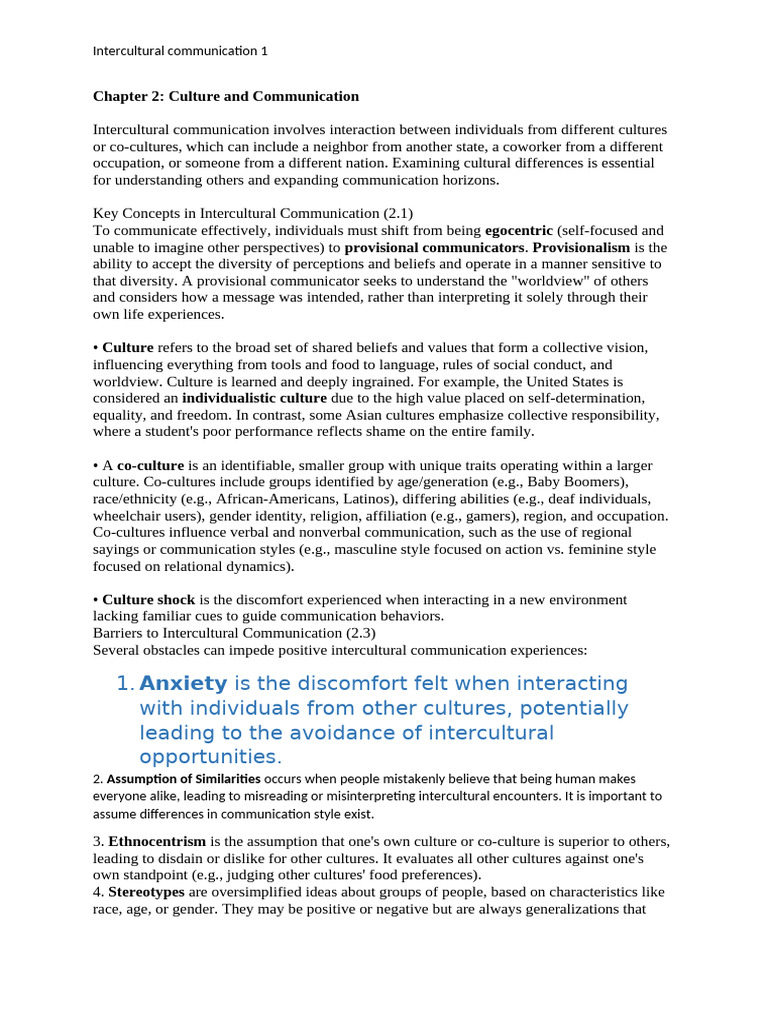 Intercultural Communication Insights | PDF