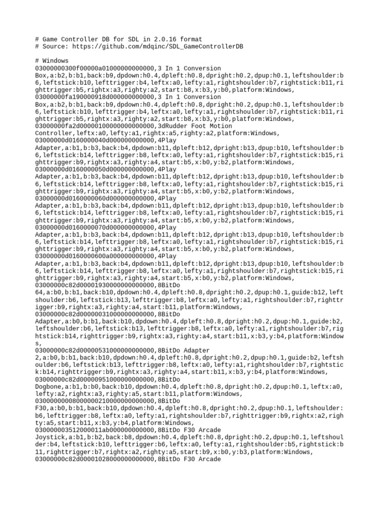 Game Controller Db | PDF